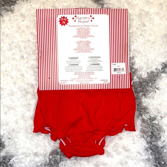 Christmas Headband and Diaper Cover 0-6 months NWT - Picture 4 of 5